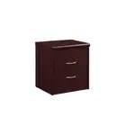 HODEDAH Nightstand 2-Drawer Mahogany Wood Bed Side Table Storage 19"x17"x15.5"