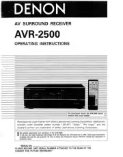 Denon AVR-2500 Receiver Amplifier Owners Manual