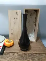 日本回流銅器昭和時期鶴首花瓶花入日本名家插花花道玉凈瓶器型，1253