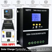 100A MPPT LCD Dual USB Solar Panel Charge Controller Regulator 12V/24V/36V/48V