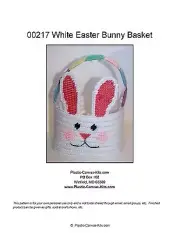 White Easter Bunny Basket-Plastic Canvas Pattern or Kit