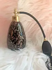 Old Perfume Atomizer Bottle Black Gold Multi