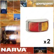 2 x Narva 9-33V LED Side Marker Lamp Lights Red Amber with White Deflector Base