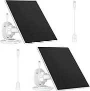 Solar Panel for eufy Camera,6W Solar Charger for Eufy E,2C/2C Pro,2/2Pro,E20/E40,Solo,SoloCam Spotlight Outdoor Camera, IP65 Waterproof Solar Panel Charger with USB-C & Micro USB Connector (2 Pack)