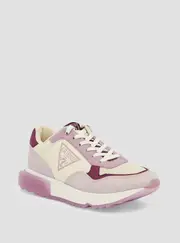 GUESS Women's Pink Melany Logo Low Top Sneakers Size: 7, Synthetic