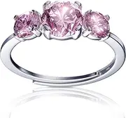 [SEUMOO] Engagement Rings 2.2ct Sterling Silver Rings for Women S925 Moissanite Simulated Round Cut Diamond 4 Prong Adjustable Size Wedding Rings Promise Eternity Ring for Anniversary Valentine's Day