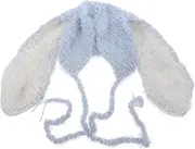 [ANDRESLAD] Long Caps Bunny Ears Winter Warm Newborn Hat Comfortable Photo Prop for Baby Grey