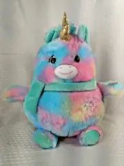 Plush Rainbow Light Up Unicorn Plush Big Eyes Gold Horn eyes light up New W Tags