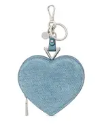 kate spade new york Liv Denim Print Suede Heart Coin Purse Bag Charm