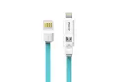 [CAB-ROC-2IN1BL] Cobblestone 2 in 1 8Pin Lightning/Micro Charge & Sync Flat cable 1m Blue