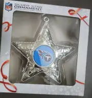 Tennessee Titans Silver Star Christmas Tree Ornament New