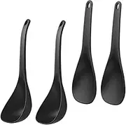 Zerodeko 2 Sets Non Stick Rice Paddle and Soup Ladle Set Heat Resistant Serving Spoons for Ramen Soup and Rice Elegant Design Easy Clean Kitchen Utensils