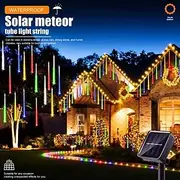 1pc Solar Meteor Shower Light, 30cm 8 Tubes 192 LEDs Eaves Christmas tree Lights for Christmas Tree Garden Decoration