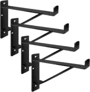 Heavy Duty Shelf Brackets 8 7.25" L x 5" H (4PCS Black), Black
