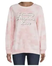 Medium Wound Up Pink Tie Dye Sweatshirt Equality Acceptance Love Juniors Top