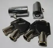 2 VENDING MACHINE T-HANDLE PLUG LOCKS WITH 4 KEYS KEYED ALIKE 1-1/2" x 3/4"