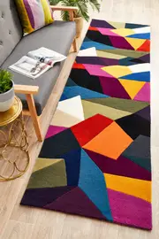 Rug Culture Multi Handmade High Quality Wool Geometric Runner Rug