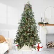 Northlight 7ft Frosted Mixed Berry Pine Artificial Christmas Tree Clear Lights
