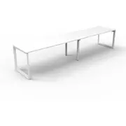 RAPIDLINE DELUXE LOOP LEG WORKSTATION Single Sided No Screen 2 Person W3600 x D750 x H730mm Natural White/White