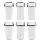 6x Boxsweden Crystal Clear 1.4L/18.5cm Pantry Food Storage Container Organiser