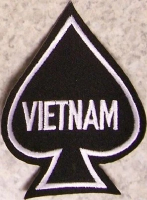 Embroidered Military Patch Vietnam Ace of Spades black NEW