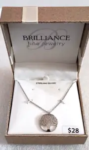 Tree Of Life Sterling Silver .925 Die Cut Pendant Necklace JCM New Box