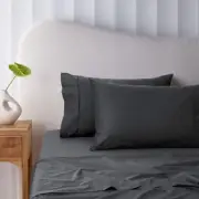 NNEDSZ 400TC Charcoal Bamboo Cotton Mega / Super Sheet Set 50cm Wall King