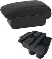 MKVAXR Car Armrest Box Central Center Console Storage Box with USB, for VW, for Touran, for Caddy, Car Accessories Car Armrest Box(Black A2 Black Line No USB)