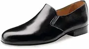 [Werner Kern] Lido Men's Slippers Dance Shoes - Black Leather - 2 cm Standard Heel - Suede Sole - Normal Width - Made in Italy