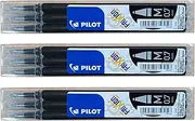 Pilot Frixion erasable pens Refill, 9 Refill Bundle Black Gel Ink fine Point 07 (Black)