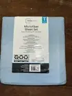 3-Piece Bed Sheet Set - Grey, Size Twin Microfiber Mainstay Light Blue
