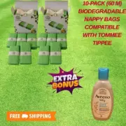 Aveeno Baby Wash & Shampoo + 60m Nappy/Diaper Refill Bin Bags for Tommee Tippee