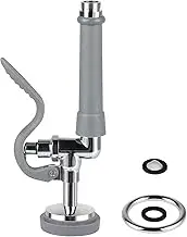 KWODE Pre-rinse Spray Valve Commercial Sink Sprayer Replacement Head for Restaurant Industrial Pre Rinse Faucet 1.42 GPM High Pressure Dish Sprayer Nozzle with Hand Grip Assembly (Gray)