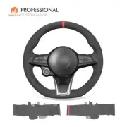 MEWANT Alcantara Steering Wheel Cover for Alfa Romeo Giulia 2020-2022 Stelvio