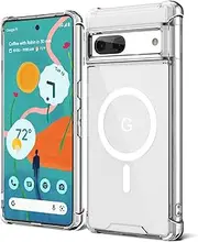 [KIOMY] Case for Google Pixel 7a Shockproof Bumper Protective Cover Hybrid Design Hard PC Back + Flexible TPU Raised Bezel Slim Fit with Airbag Corners Magnetic Compatible with Magsafe Wireless Charging