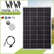 12V 200W Solar Panel Kit Mono Fixed Boat Caravan Camping Charging Power Source