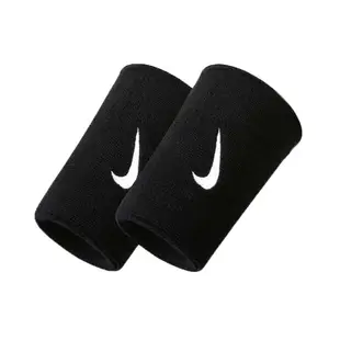 NIKE SWOOSH單色加長腕帶 -一雙入 慢跑 路跑 籃球 網球 羽球 NNN05010OS 黑白