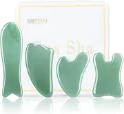 Gua Sha Massage Facial Tool Set,Guasha Massager Kit for Face and Body,Scraping Massage Board 4-Piece Set Physical Therapy,Gua-sha Comb Jade Stone Also be Used on The Chin ,face,Neck