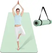 CAMBIVO Extra Wide Yoga Mat for Women and Men (183 * 81cm*6mm), SGS Certified, Non-slip Large TPE Exercise Fitness Mat for Yoga, Pilates, Workout