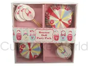 ROBERT GORDON RUSSIAN DOLL BABUSHKA CUPCAKE MUFFIN BAKING PAPER CASE TOPPERS x24