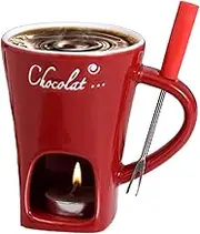 Chocolate Fondue Mug Melting Cup - Fondue Mug Hot Pot Ceramic Melting Cup | Butter Warmer Heating Tea Light Melting Pot for Candy & Caramel