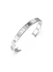 GUESS Women's Silver Crystal Logo Bangle