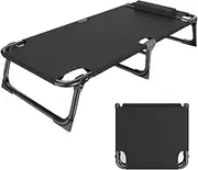 SHUQICAINA Camping Beds, Portable Folding Outdoor Camping Cot Bed, 24" Extra Wide Heavy Duty Sturdy Camp Bed, Lightweight Camp Beds for Travel Fishing Picnic Office Indoor Outdoor Tents