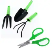 Stainless Steel Gardening Tool Set Scissor Sharp Garden Prune Fork Trowel & Rack