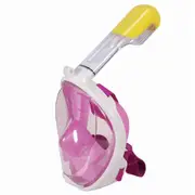 LARGE / X-LARGE Anti Fog Full Face Snorkel Mask Swimming Dive Scuba Goggles with GoPro Mount ~ Pink