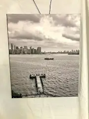 Photograph New York City from Statue of Liberty, Print on Canvas, B&W 24X20