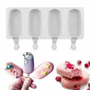 4 Cell Silicone Frozen Ice Cream Mold Juice Ice Lolly Maker Ice Lolly Pop Mould