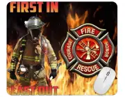 Firefighter Rescue Computer Non Slip Custom Mouse Pad Handmade