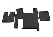 Black Eco-Leather Floor Mats Covers for MAN TGX Two Drawers Left-Hand Drive