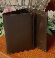 Men's DOPP Leather TriFold Wallet - Mahogany - New +Fast Shipping!